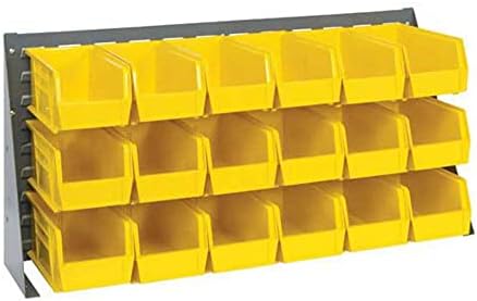 Quantum Storage Systems QBR-3619-230-18YL Ultra Bin Complete Bench Rack Package with 18 Ultra Bins, 36" x 8" x 19" , Yellow by QuantumStorageSystems