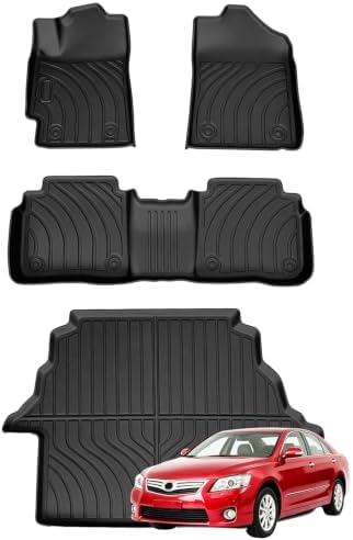 Joruoo-Floor Mats & Cargo Liner for 2007-2011 Toyota Camry(Gas Only), All-Weather Heavy Duty TPE Floor Liners Full Coverage Automotive for Camry Accessories by JORUOOServeyouwellalltheway