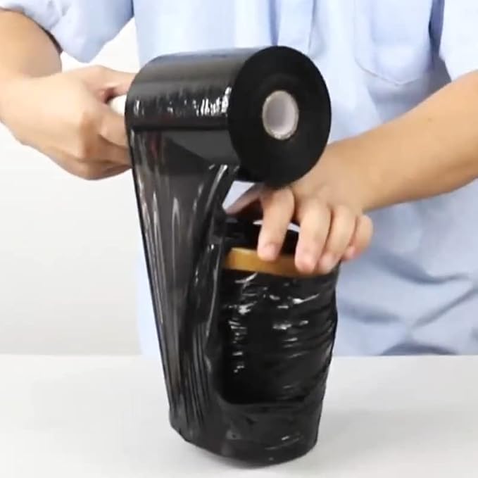 BOMEI PACK1 Roll Industrial Black Mini Stretch Wrap Roll - Image 6