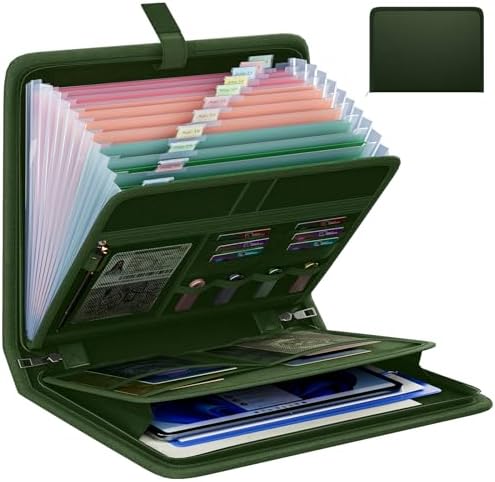 Fireproof Accordion File Organizer, Expanding File Folder with 13 Pockets by Huolewa