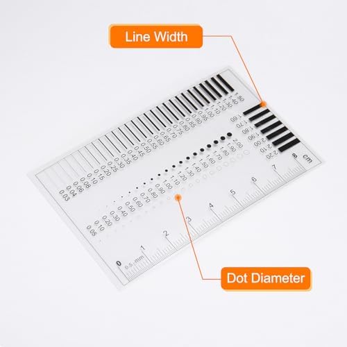 HARFINGTON 3pcs High Precision SEC Size Estimation Chart 90x55mm 0.12mm Transparency Flaw Detection Film Ruler for Diameter and Line Width Defects Measuring - Image 4