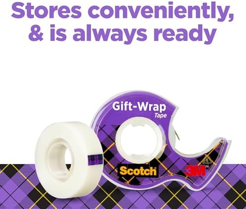 Scotch Gift Wrap Tape, Invisible, 3/4 in. x 600 in., 2 Tape Rolls with Dispensers - Image 7