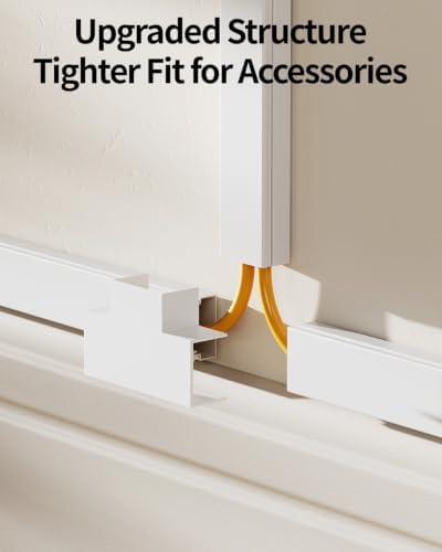 Yecaye 157.5in Cord Hider for 3-4 Wires on Wall, W1.18in H0.67in, White - Image 6