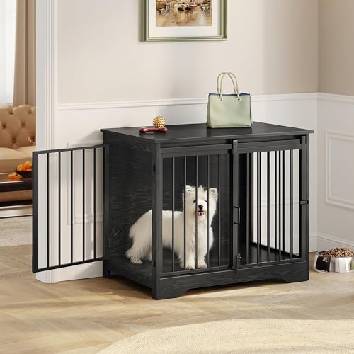 Hzuaneri 31.9" M Dog Crate Furniture Indoor Dog Kennel with Barn Door - Image 7