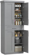 HOMCOM 72" Kitchen Pantry Cabinet Freestanding Storage Cabinet Gray by HOMCOM