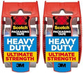 Scotch Heavy Duty Shipping Packing Tape, Clear, Packing Tape for Moving Boxes and Packaging Supplies, 1.88 in. x 22.2 yd., 2 Roll Dispensers, Moving Supplies by ScotchBrand