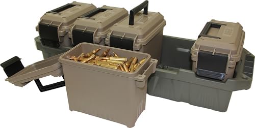 MTM AC5C 5-Can Ammo Crate Mini, Convenient size, Store 650 rounds of 9mm bulk ammo, Stackable, easy carry and transport of multi-caliber ammo, Rugged tactical carrying crate - Image 3