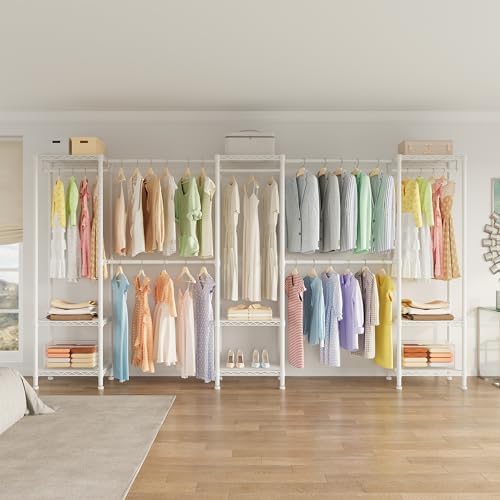 Higeego H11 Heavy Duty Clothes Rack White Clothing Rack for Hanging Clothes - Image 6