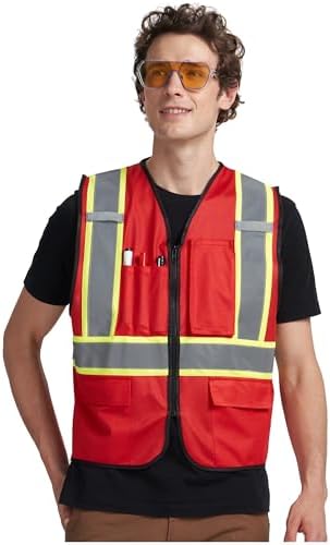 A-KSAFETY High Visibility Safety Vest for Men Women with Pockets and Zipper - Image 5