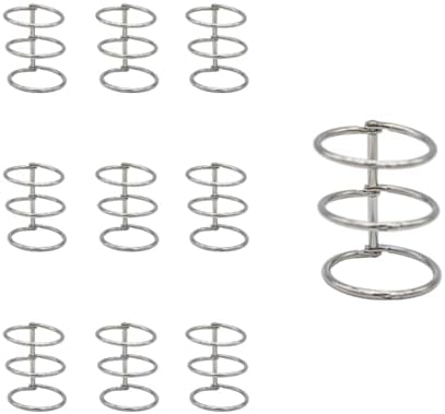 10pcs 3 Ring Metal Loose Leaf Binder - 30mm Snap-Lock Split Hinged Book Rings for DIY Photo Albums, Refillable Notebooks, Report Covers, Travel Journals - Heavy Duty Binding Spines Combs by WEAXIO