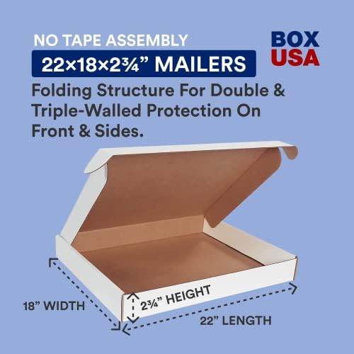 BOX USA Moving Boxes Large 22"L x 18"W x 2.75"H 25-Pack, Cardboard Box for Shipping, Moving, Mailing, Packing, Packaging and Storage - Image 2