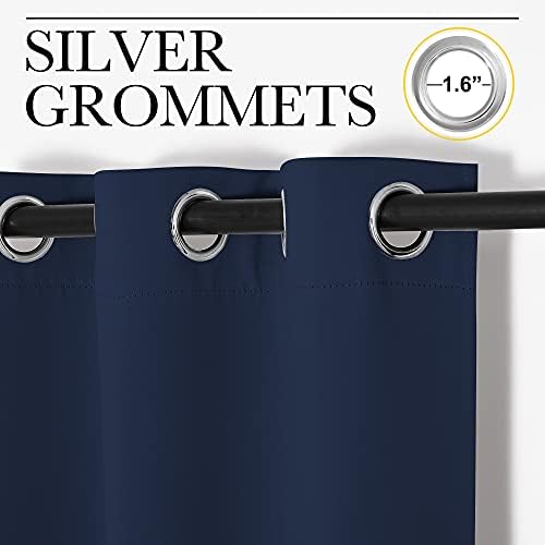 NICETOWN Doorway Curtain Privacy, Door Cover Curtain, Sound Reducing Winter Insulated Thermal Room Darkening Blackout Curtains for Bedroom, 80 inch Length (1 Panel, 2.8ft Wide by 6.7ft Long, Navy) - Image 5