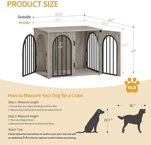Hzuaneri 31.5'' Dog Crate Furniture,Dog Kennel Indoor for Small/Medium Dogs - Image 2