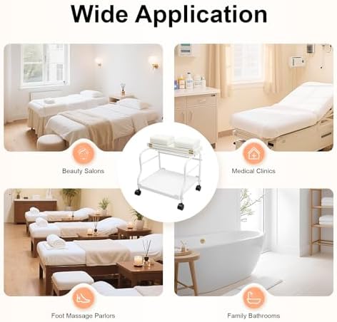 Mjgolui White Foot Bath Cart Salon Trolley Storage Rack for Spa and Home - Image 5