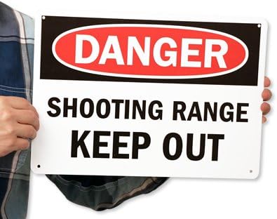 SmartSign - S-7718-Pl-14 "Danger - Shooting Range, Keep Out" Sign | 10" x 14" Plastic Black/Red on White - Image 2