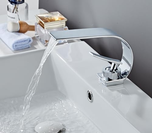 becola Chrome Bathroom Sink Faucet, Low Arc Modern Bathroom Faucet, Brass Single Hole Vanity Sink Faucet, Touch On Single Handle Basin Faucet Tap with 3/8” Hot and Cold Water Supply - Chrome - Image 5