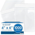 4" X 6" Self-Sealing Cellophane Bags (1000 Count) 4X6 Clear Cookie Bags by SpartanIndustrial