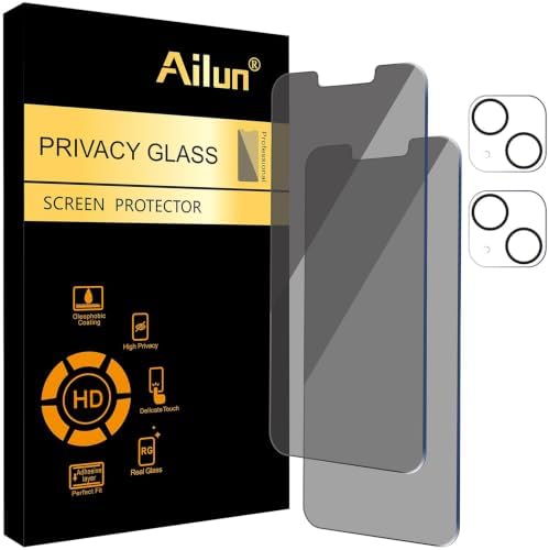 Ailun Privacy Screen Protector + Camera Lens Protector for iPhone 13 by Ailun