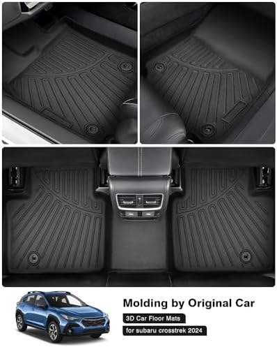 Powerty Floor Mats for 2024 2025 2026 Subaru Crosstrek & Impreza All Weather 3D TPE Anti-Slip Car Liners for 1st & 2nd Row Accessories - Image 2