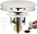 Universal Bathroom Sink Drain Stopper Strainer, Big Cover, Brushed Nickel by Greatcomfortathome