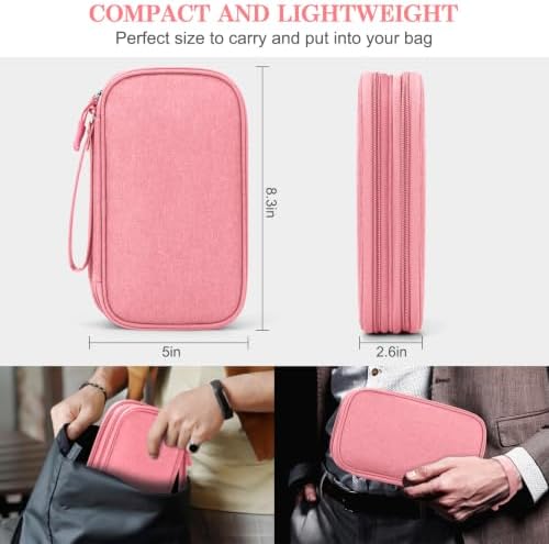 FYY Electronic Organizer, Travel Tech Pouch Bag, Medium, Pink - Image 2