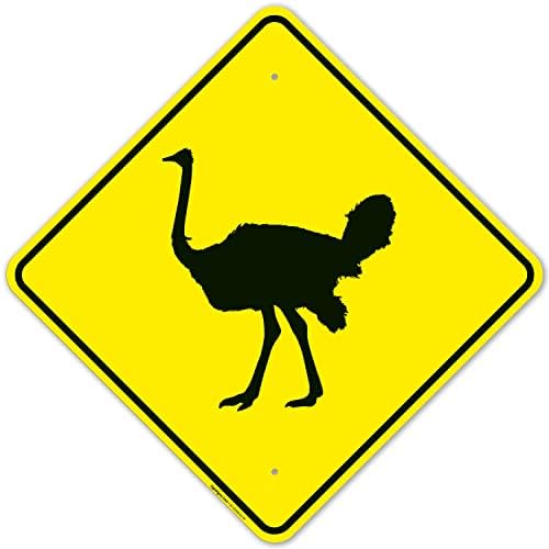 Ostrich Crossing with Graphic Sign, by SigoSigns