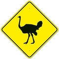 Ostrich Crossing with Graphic Sign, by SigoSigns
