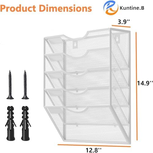 Kuntine.B Wall File Organizer Office Hanging Magazine Holder Wall File Organizer for Office Home - Image 2
