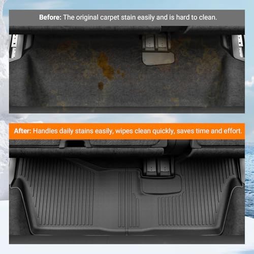 powoq Floor Mats Cargo Mat Compatible with 2016-2022 Honda Pilot - Image 3