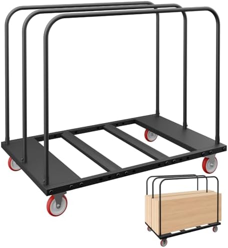 Folding Table Cart, Industrial Table Dolly with 5" PU Swivel Casters, Heavy-Duty Dolly w/ 1800 LBS for Party Events Hotel Factory Warehouse (45.6" L x 29.1" W x 39.3" H) by Yuccaliao