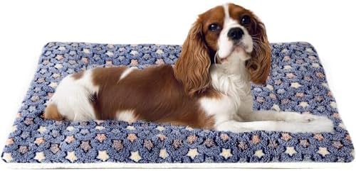 Mora Pets Dog Crate Pad Bed Ultra Soft Pet Mat Star Print Blue 23 x 18 Inch by MoraPets