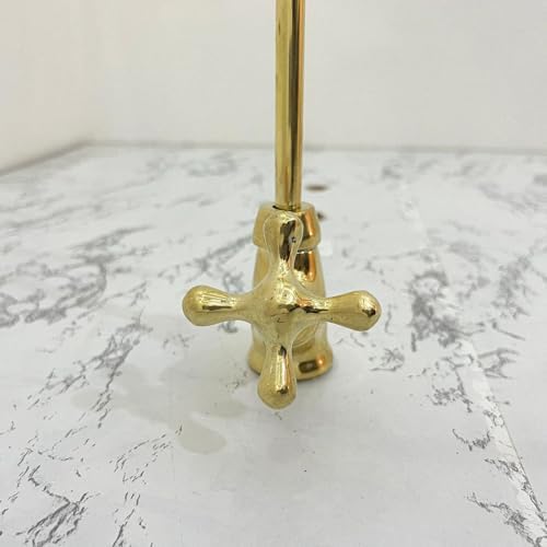 Handmade Unlacquered Brass Bar Kitchen Faucet, Cold Water Single Hole, Traditional Cross Handles - Brass Drinking Water Dispenser Faucet - Unlacquered Brass One Handle Faucet - Image 5