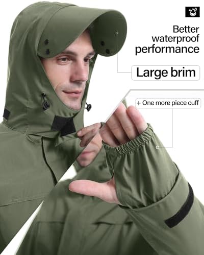 iCreek Rain Suit Waterproof Breathable Lightweight 2-Piece Rain Gear Unisex - Image 4