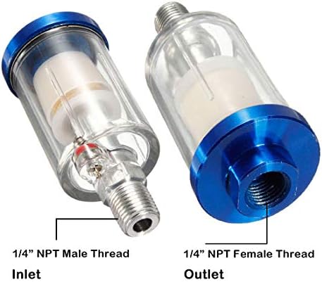 beduan Water Oil Separator Filter, 1/4" NPT Male and Female Thread Spray Gun Filters Air Line Compressor Fitting （Pack of 2） - Image 4