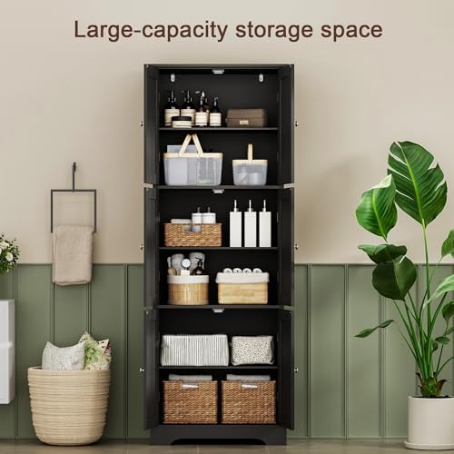 ChooChoo 63.2" Tall Bathroom Storage Cabinet with 6 Doors - Image 4