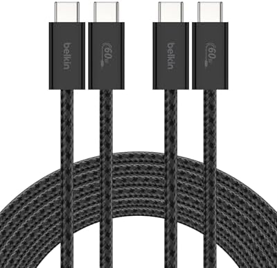 Belkin USB C to USB C 60W Braided Cable 2 Pack, 9.9ft iPhone Charger Cord by Unknown
