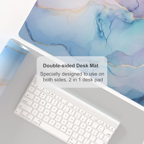 QIYI PU Leather Large Mouse Pad, Waterproof Desk Mat, 23.6" x 13.8", Fluid - Image 3