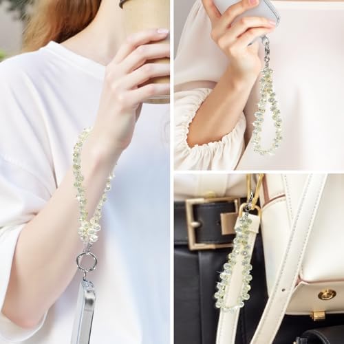 TENOC Beaded Phone Wrist Strap, Light Yellow - Image 7