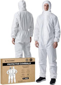 TICONN Hazmat Suit Disposable Coveralls, Full Body Lab Coverall Paint Suit by TICONN