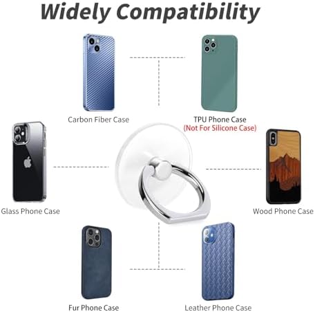 2 Pack Jsoerpay Cell Phone Ring Holder, Silver - Image 5