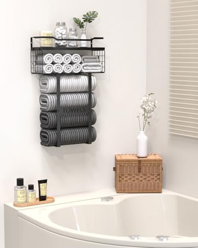 Aetyord Towel Racks for Bathroom Wall Mounted Towel Storage Organize - Image 3