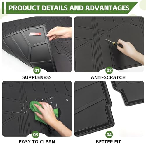 Cargo Liners for 2025 2026 Ford Expedition Max/Lincoln Navigator L Trunk Mat with Seat Back Cover Accessories, All Weather Rear Cargo Mat Backrest Protector(Only for Max & L Models) - Image 6