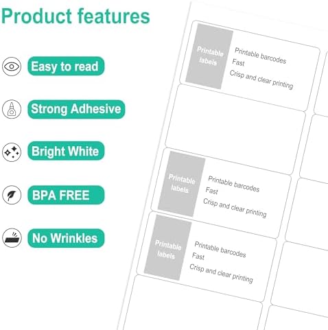 L Liked 2"x4" Printable White Label Stickers 500 Labels 50 Sheets - Image 3