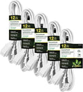 GoGreen Power Inc. (G-24712-5) 16/2 12' Household Extension Cord, 3 Outlets, White, 12ft, 5 Pack by PowerByGoGreen