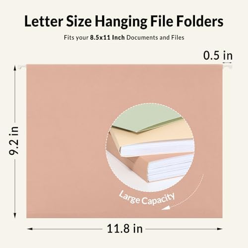 SUNEE Hanging File Folders, 12 Pack Letter Size Hanging File Folders with 1/5-Cut Tabs, Ideal for Home and Office Organization and Papers Classification,Morandi Colors - Image 5
