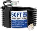 50ft Outdoor/Indoor Extension Cord with Lighted 10/3 Gauge, Black by Unknown