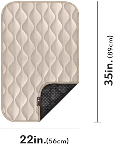 Paw Inspired Washable Padded Crate Mats for Dogs, Beige, 35x22 Inch - Image 2