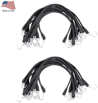 Mytee Products 21" EPDM Rubber Tarp Bungee Straps – 100 Pack, Made in USA, 150% Max Stretch Heavy Duty Weather-Resistant Tarp Straps for Flatbed Trucks, Trailers, Cargo & Outdoor Tie-Down Use - Image 2