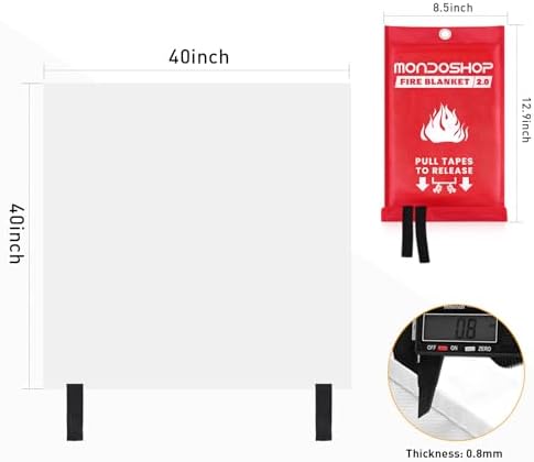 Mondoshop 6 Pack Emergency Fire Blanket for Home Emergency, 40"x40" - Image 4
