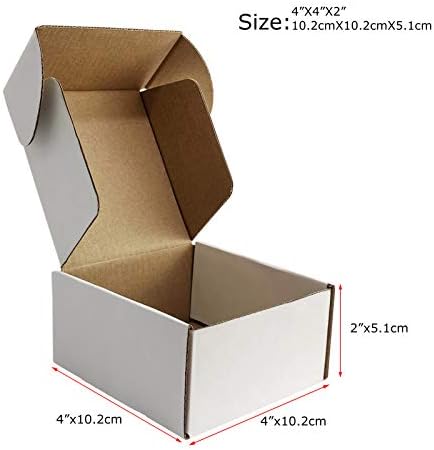 RLAVBL 4x4x2 Inches Shipping Boxes Set of 25, White Small Corrugated Cardboard Box, Mailer Boxes for Packing Small Business - Image 2